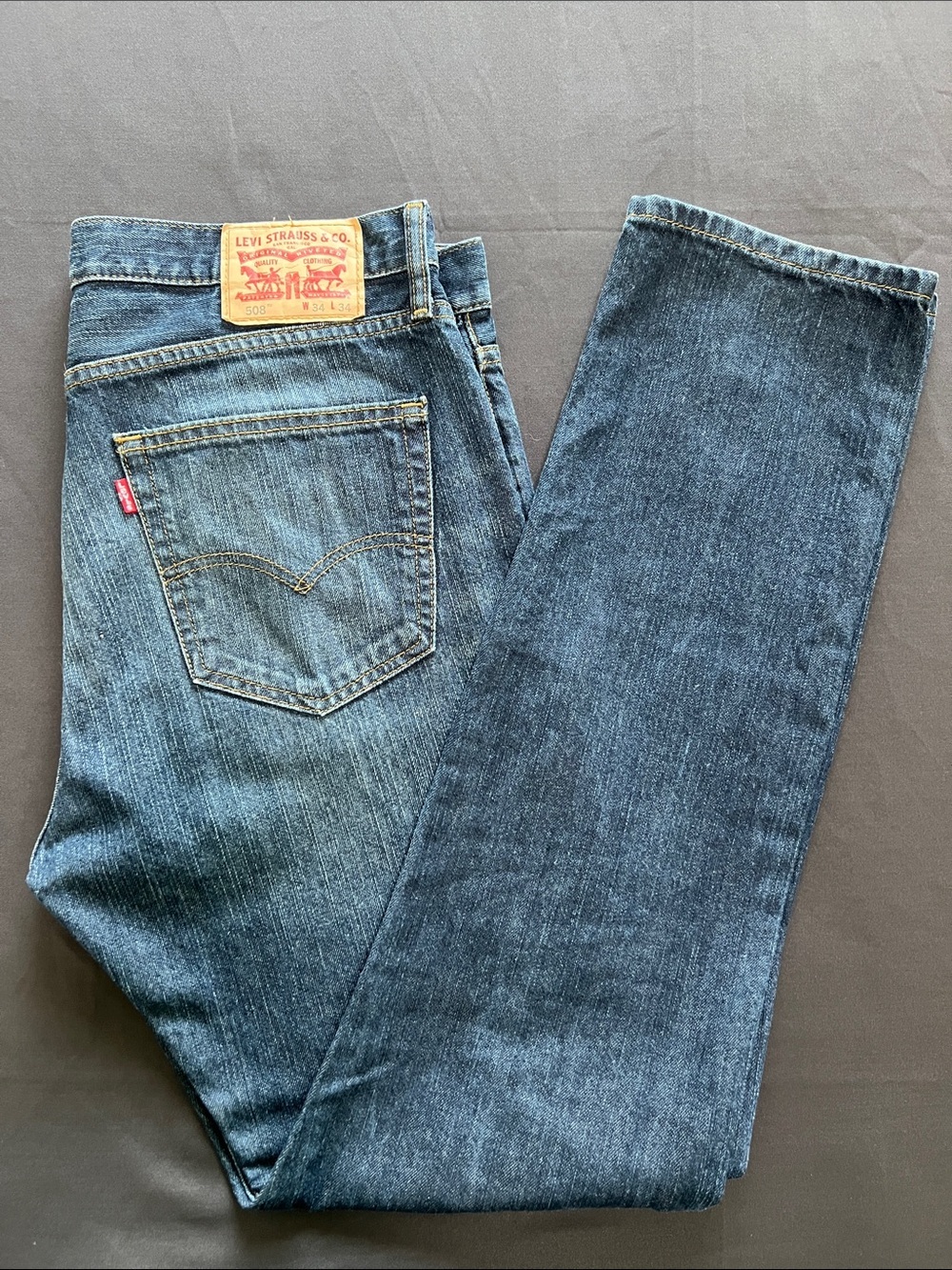 Levi's 508 Men's Dark Blue Slim Straight Jeans regular taper fit